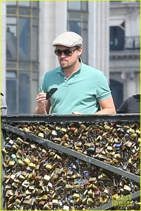 Leonardo DiCaprio Visits Famous Love Locks in Paris