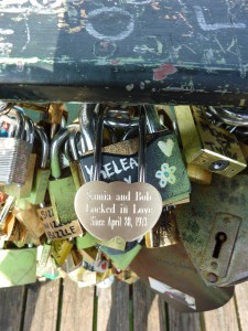Love Locks on Pont des Arts bridge